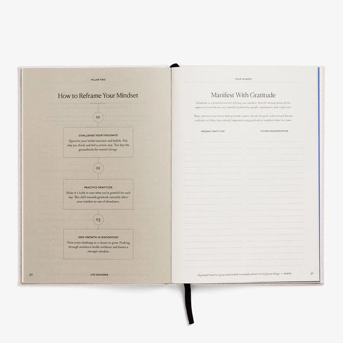 Open book with text on a white background