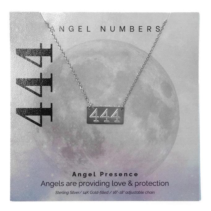 444 Angel Number Sterling Silver Necklace