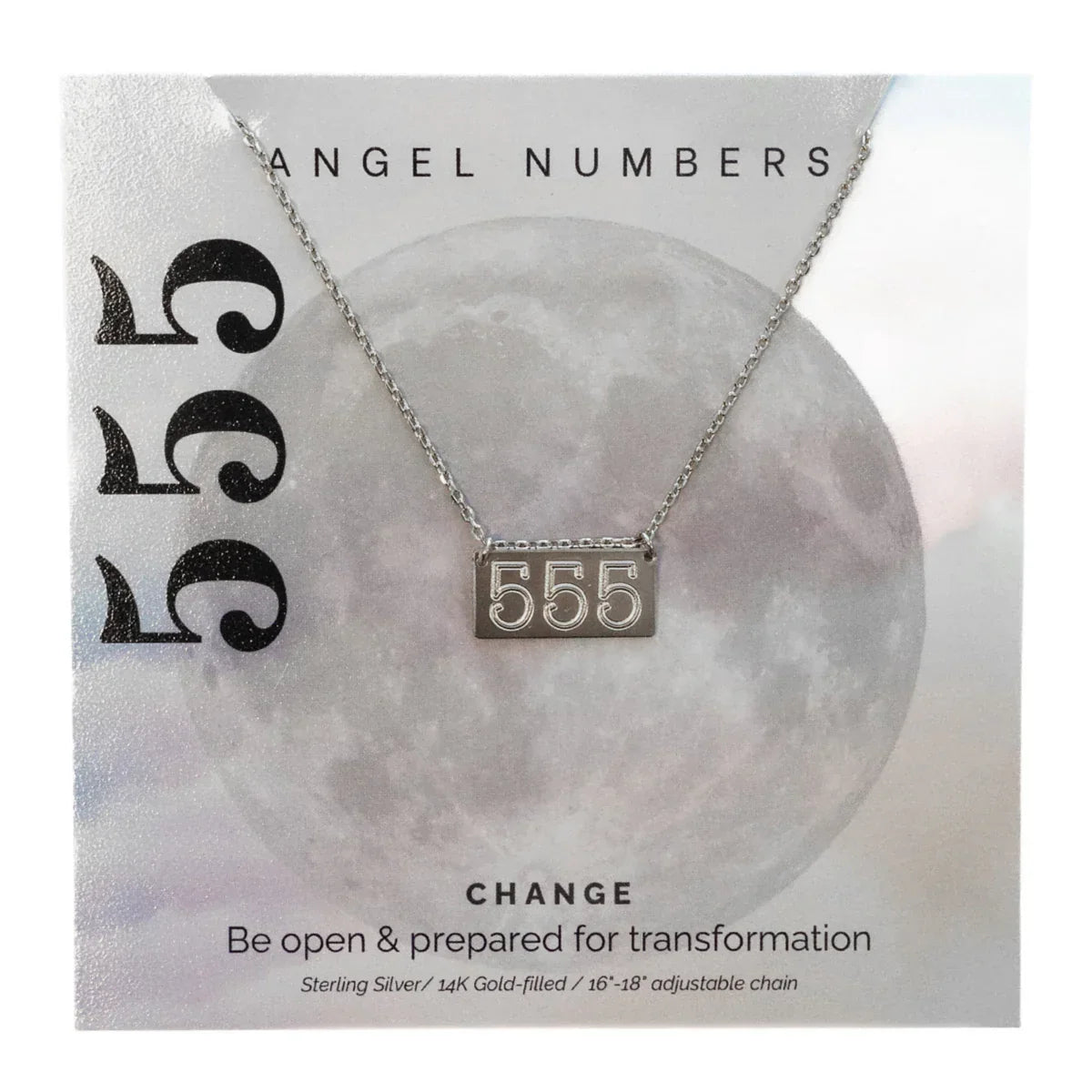 555 Angel Number Sterling Silver Necklace