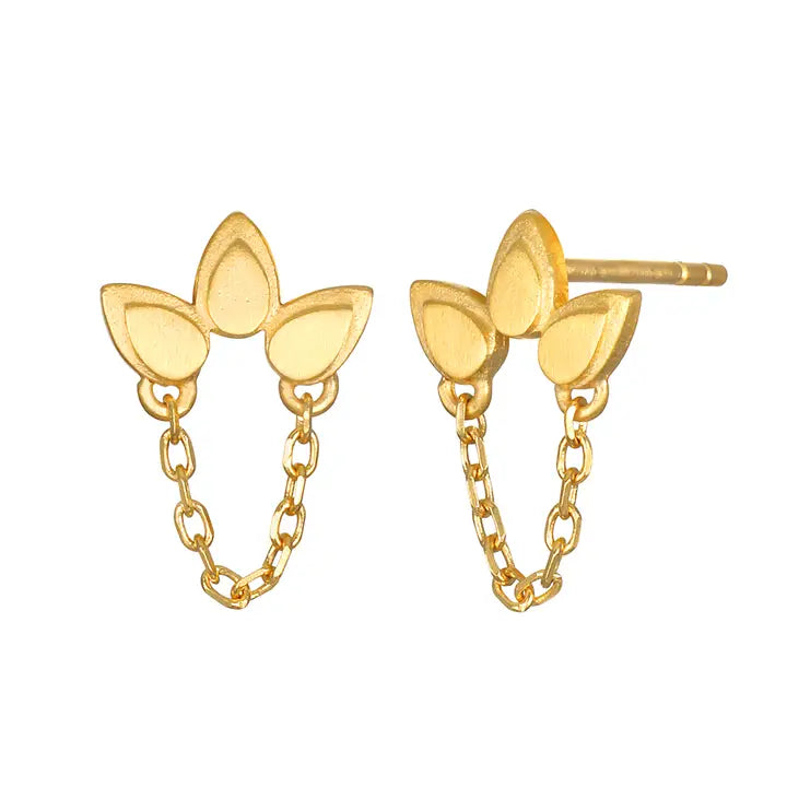 Lotus Drape Chain Earrings