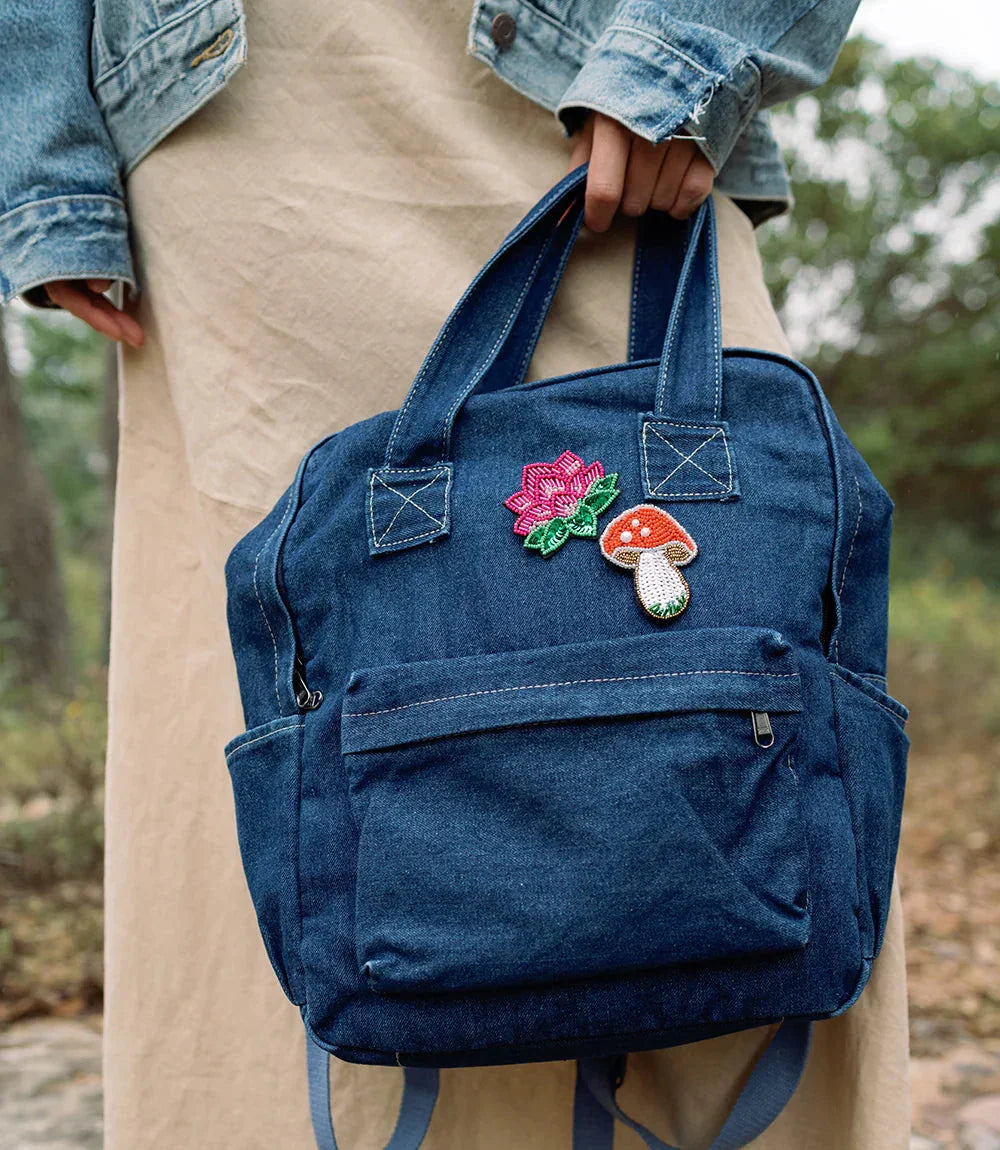 Mushroom Colorful Beaded Brooch
