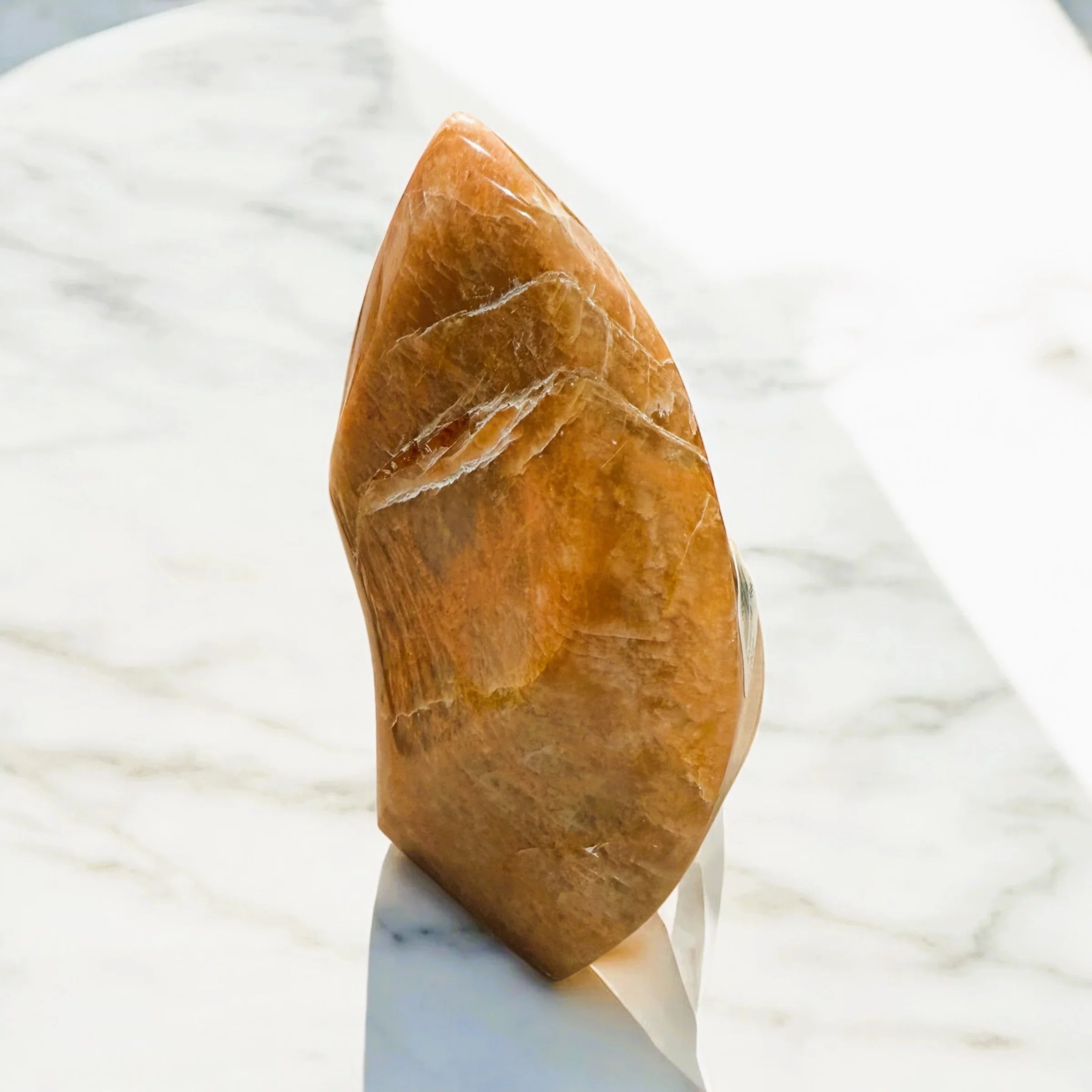 Peach Moonstone Flame 300-400 Grams