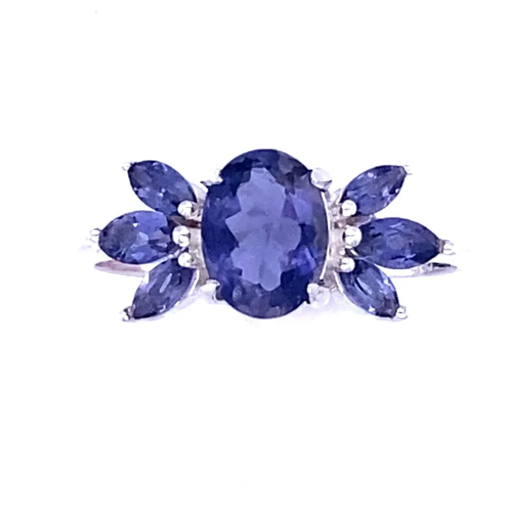 Iolite Faceted Ring