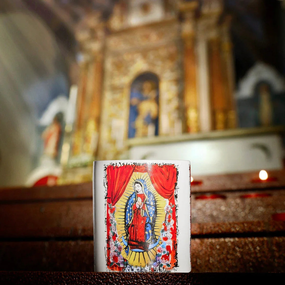 Collector's Edition Virgin Mary of Guadalupe Candle featuring Louis Carreon