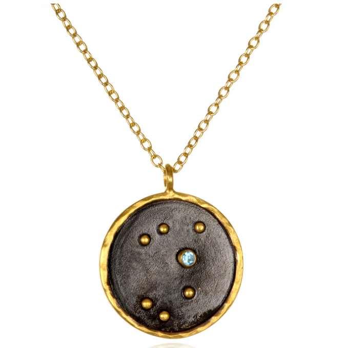 Sagittarius Blue Topaz Zodiac Necklace