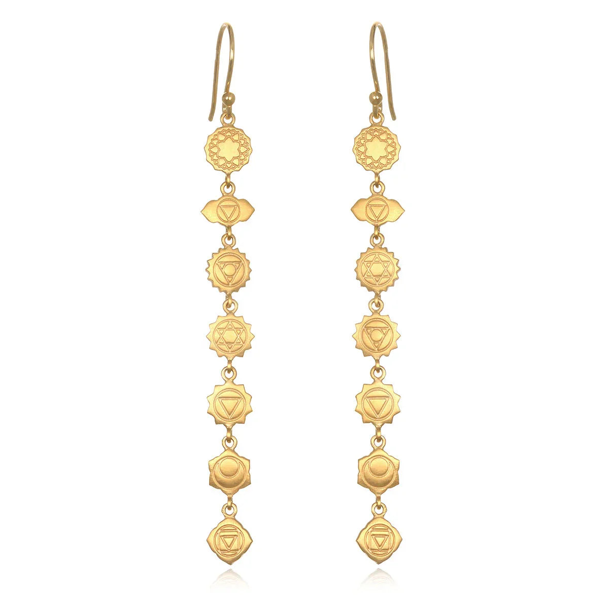 Golden Chakra Dangle Earrings