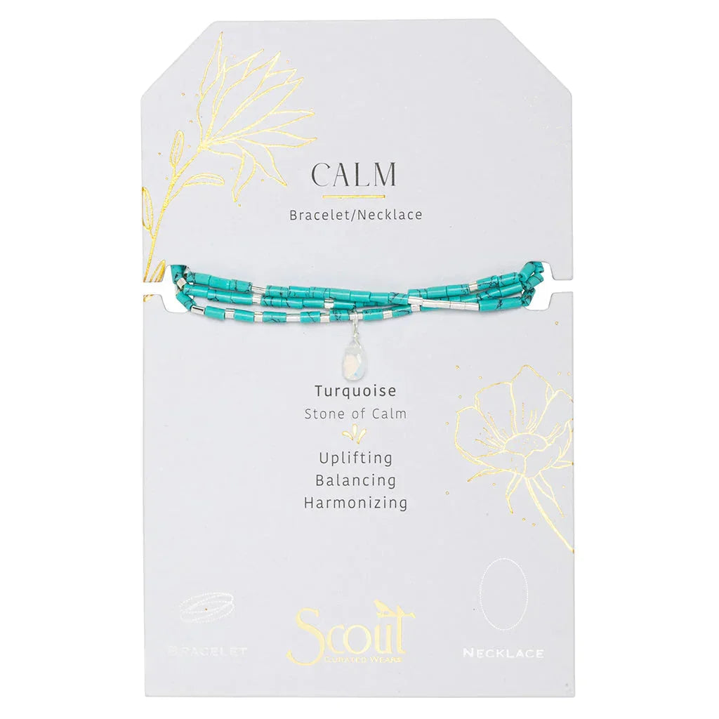 Scout Turquoise Stone Wrap With Opalite Teardrop Gemstone