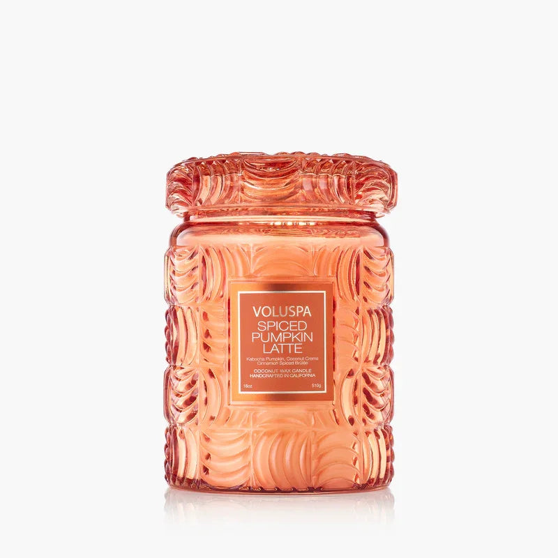 Spiced Pumpkin Latte Glass Candle, 18oz
