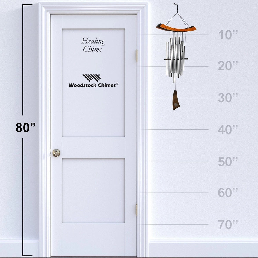 Silver Healing Wind Chime Size