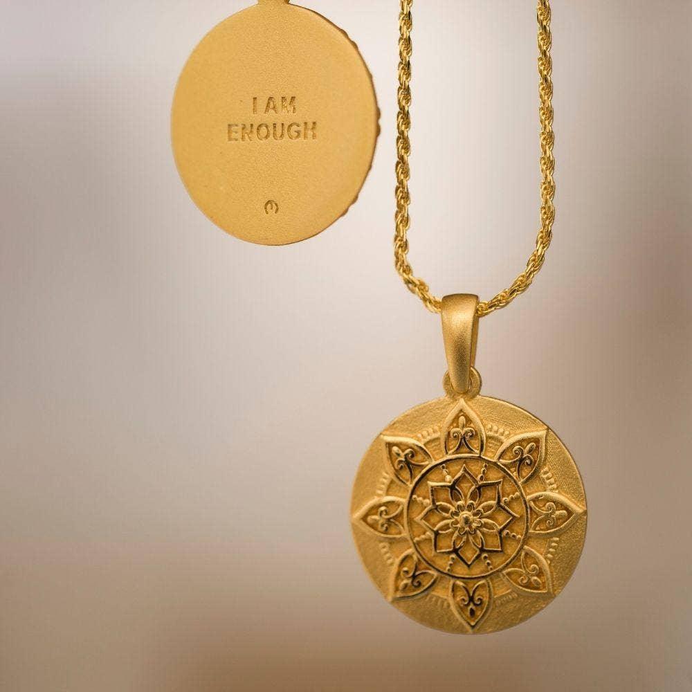 I Am Worthy Medallion Necklace Both Sides