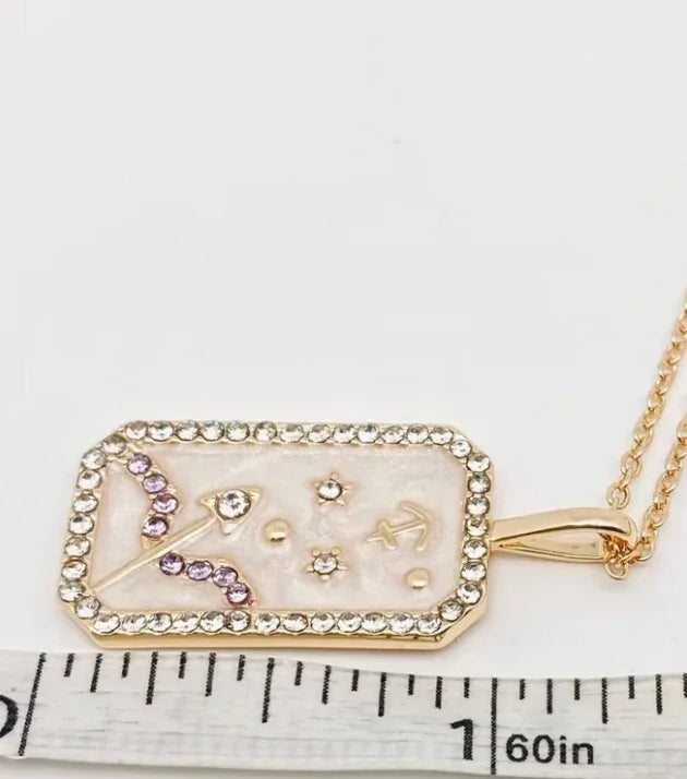 Scorpio Astrological Zodiac Necklace Measured