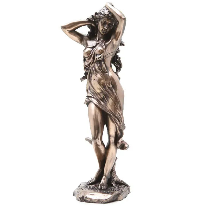 Bronze statue of Aphrodite on a white background
