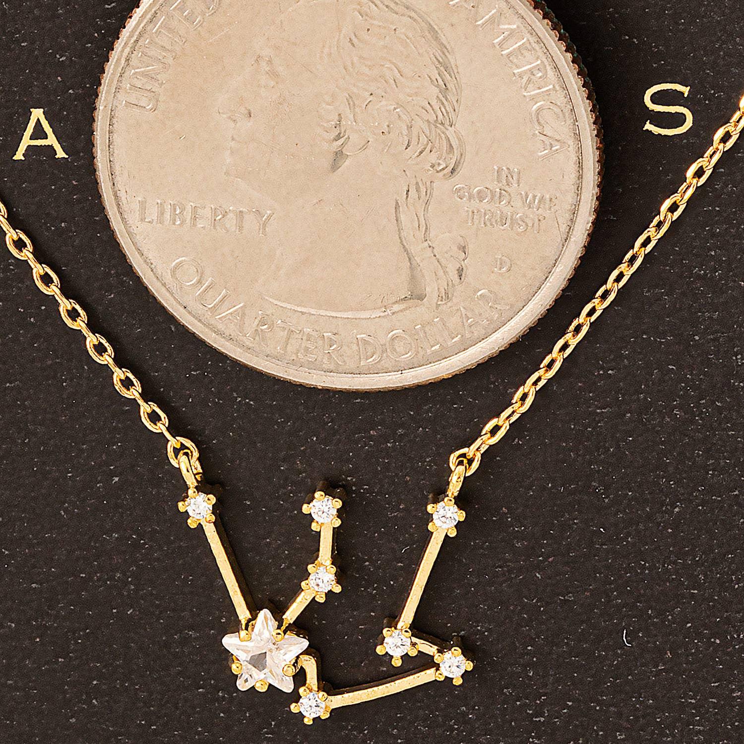 Aquarius Constellation Necklace Upclose