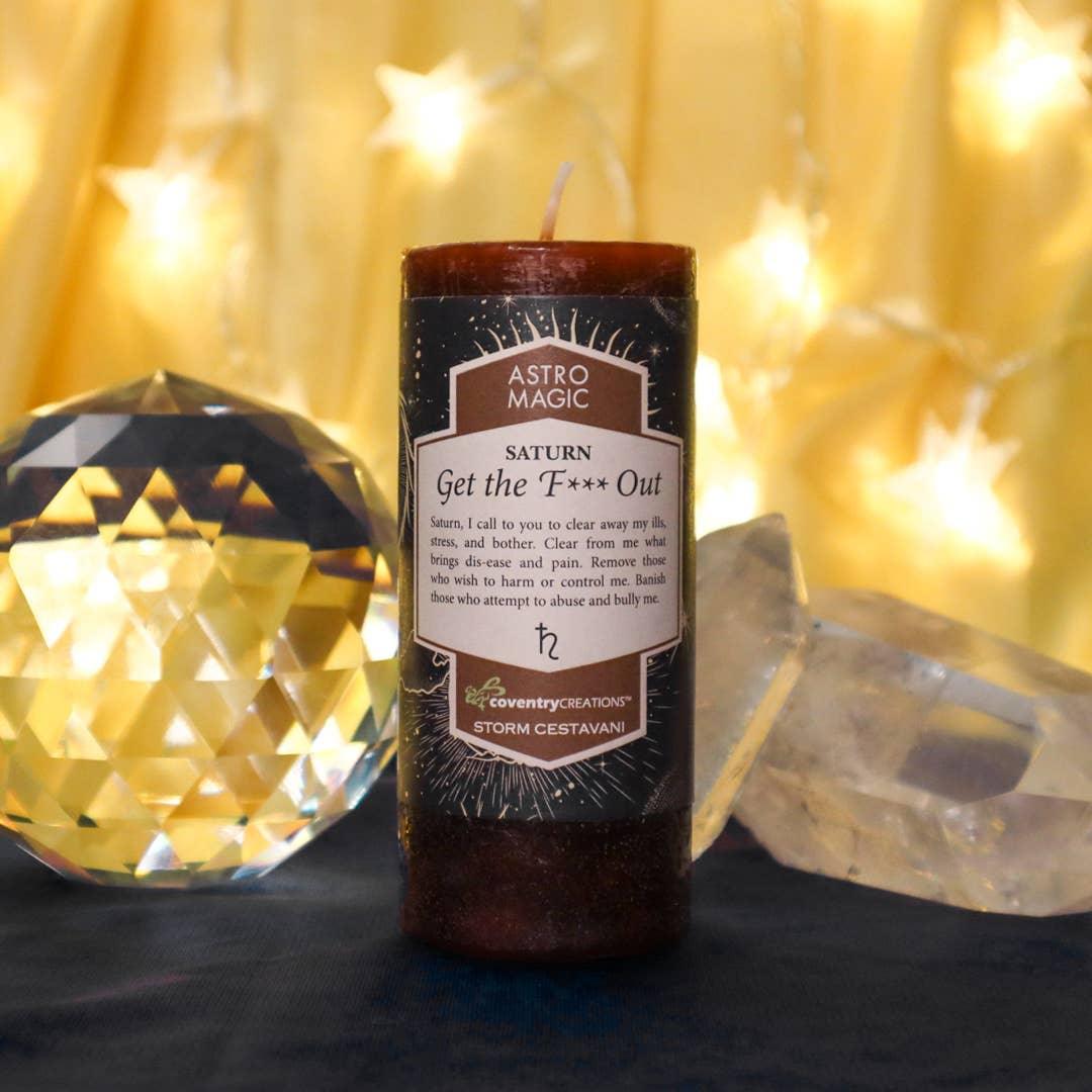 Astro Magic Saturn - Get the F* Out Candle Background