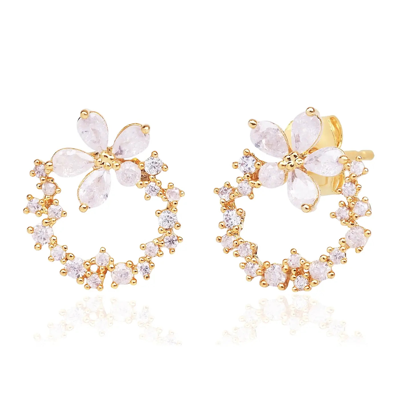 Flower Wreath Post Earrings