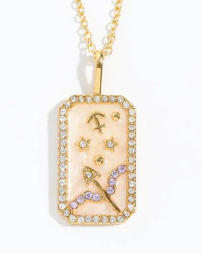 Sagittarius Astrological Zodiac Tarot Card Necklace 2