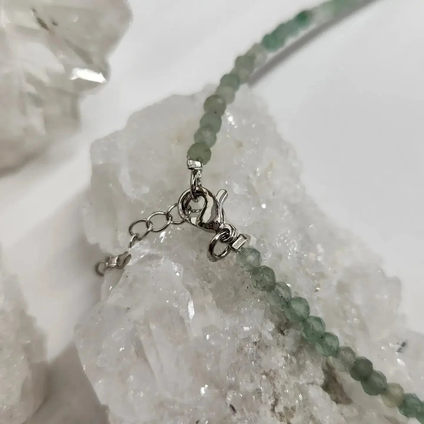 Green Aventurine Faceted Bead Necklace Clasp
