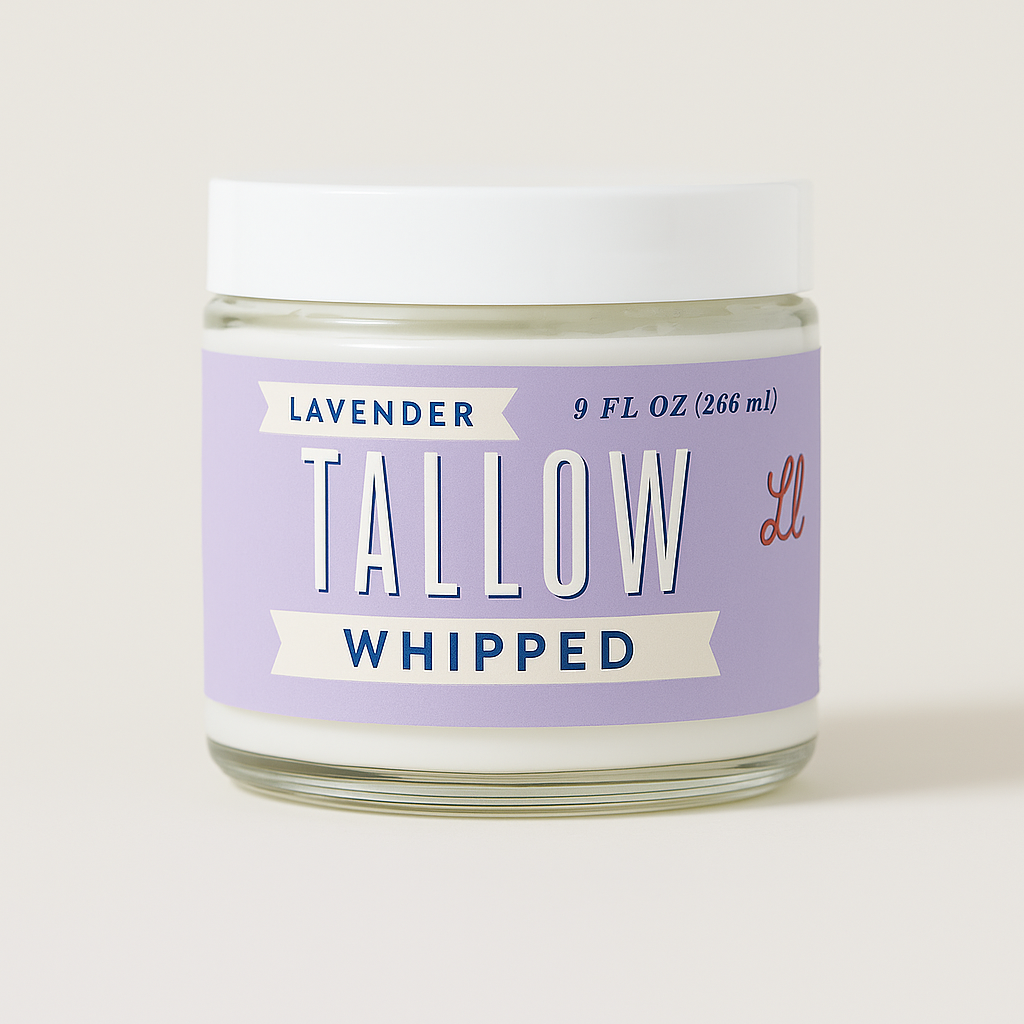 lavender tallow whipped cream jar