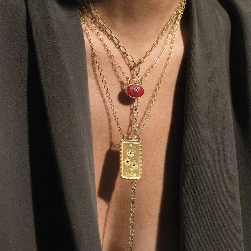 Amor Evil Eye Love and Protection Talisman Necklace on Model