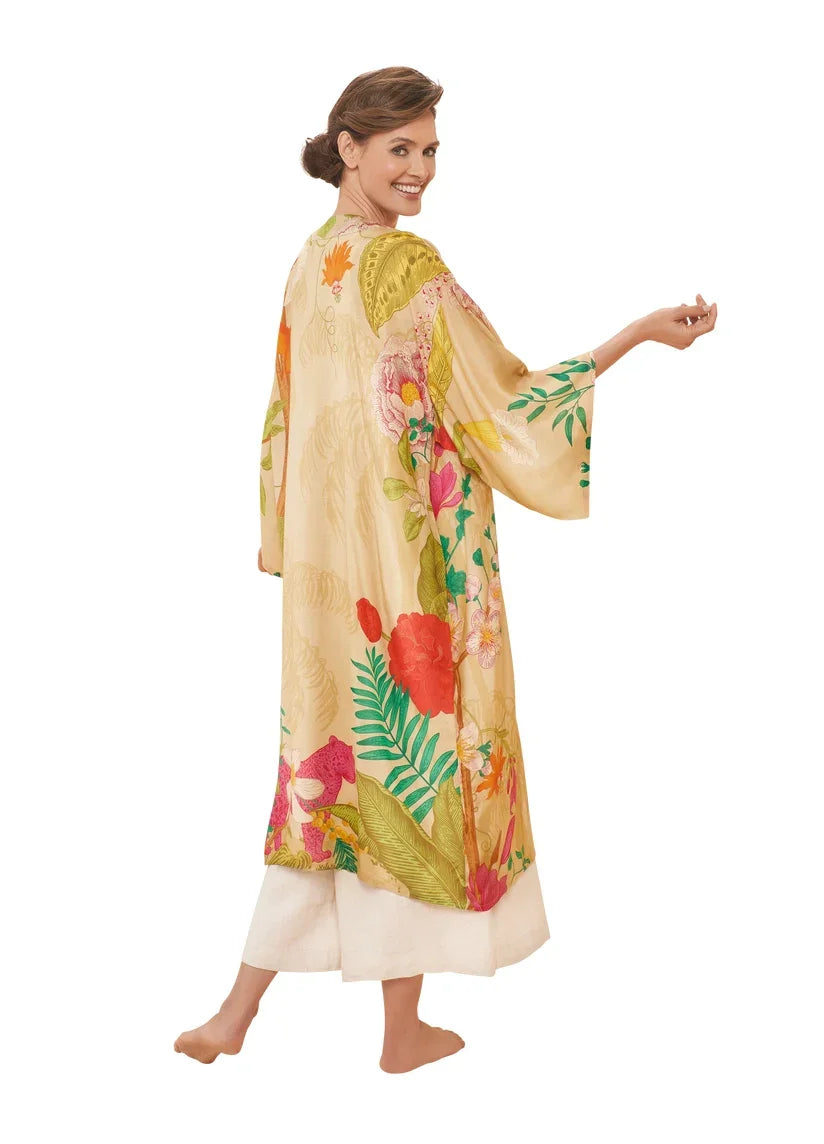 Tropical Flora & Fauna Kimono Gown