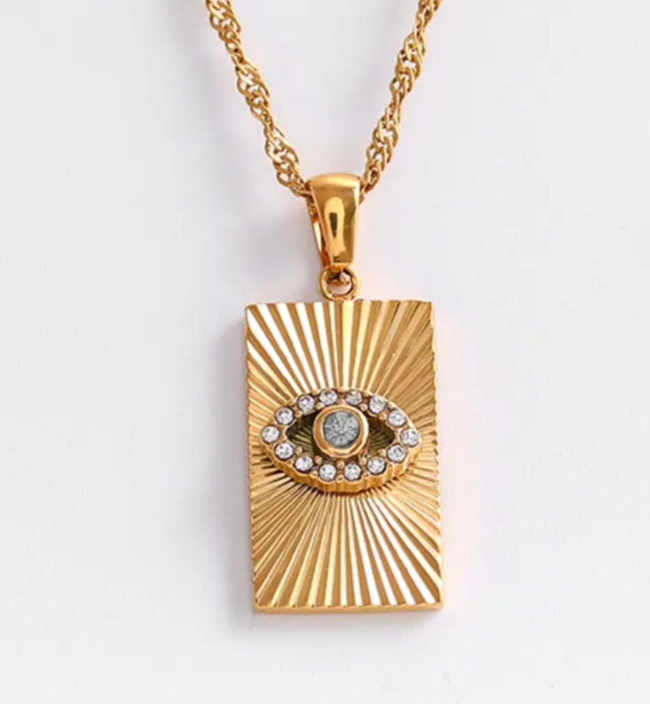 Evil Eye Talisman Tag Pendant Necklace 6