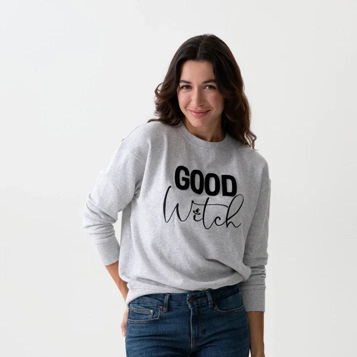 Good Witch Sweatshirt on Model