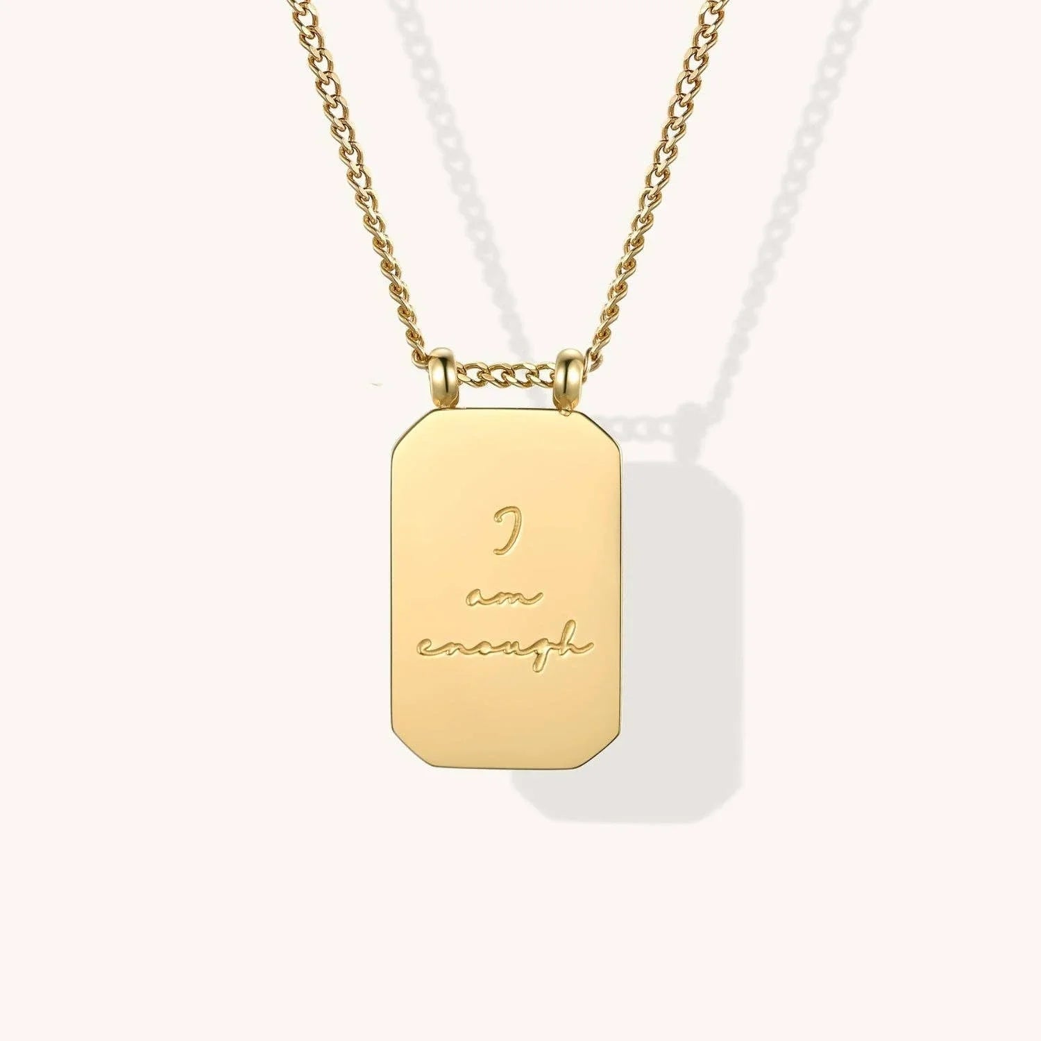 I Am Enough Gold Medallion Necklace