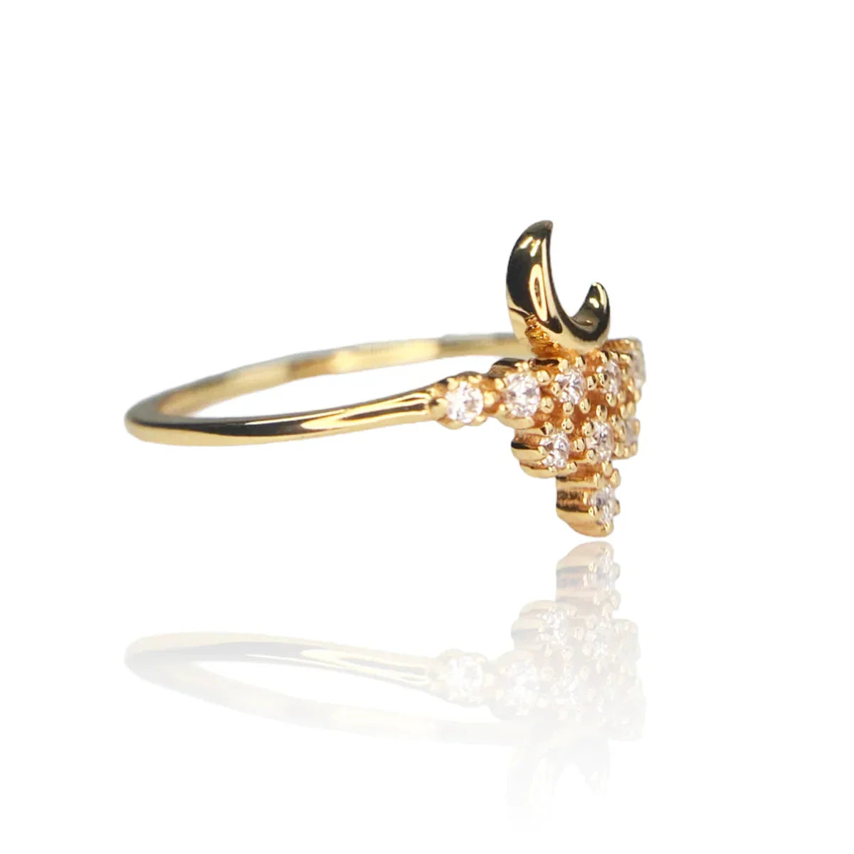 Golden Horizons Moon ring Side