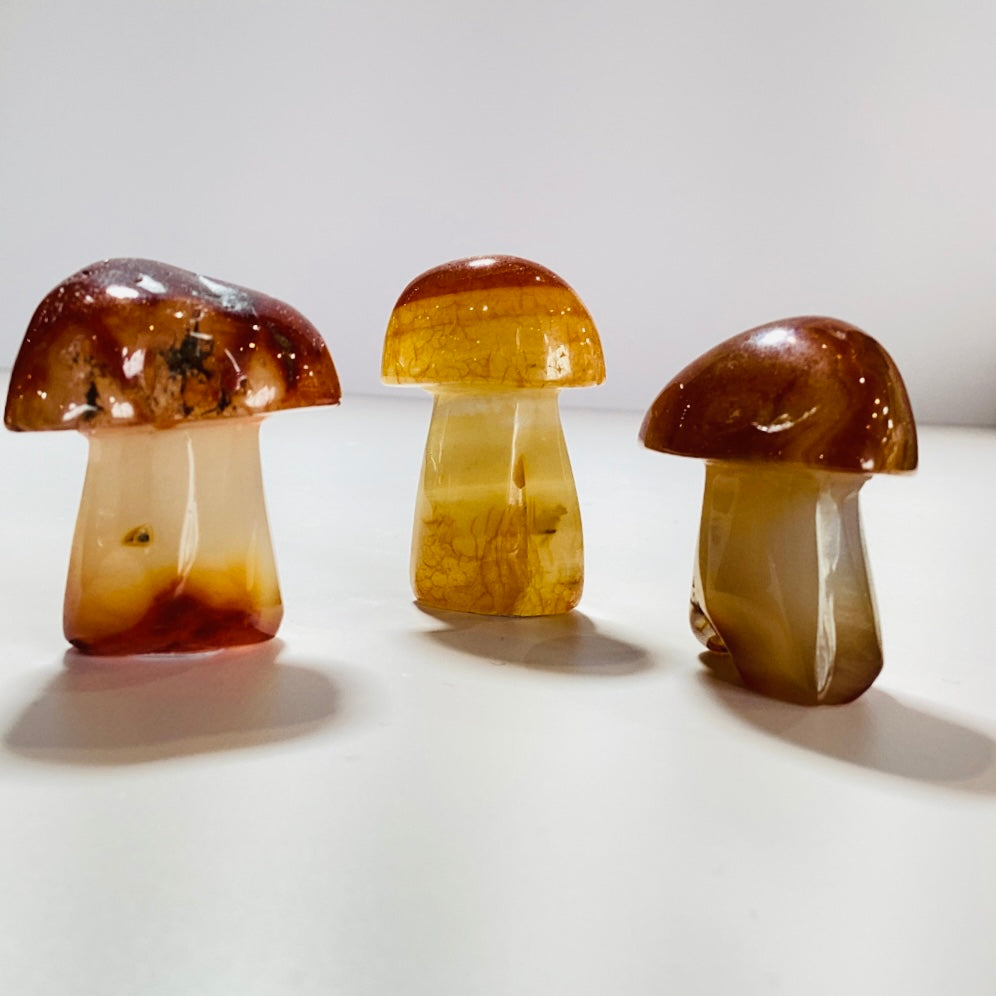 Carved Carnelian Mushrooms