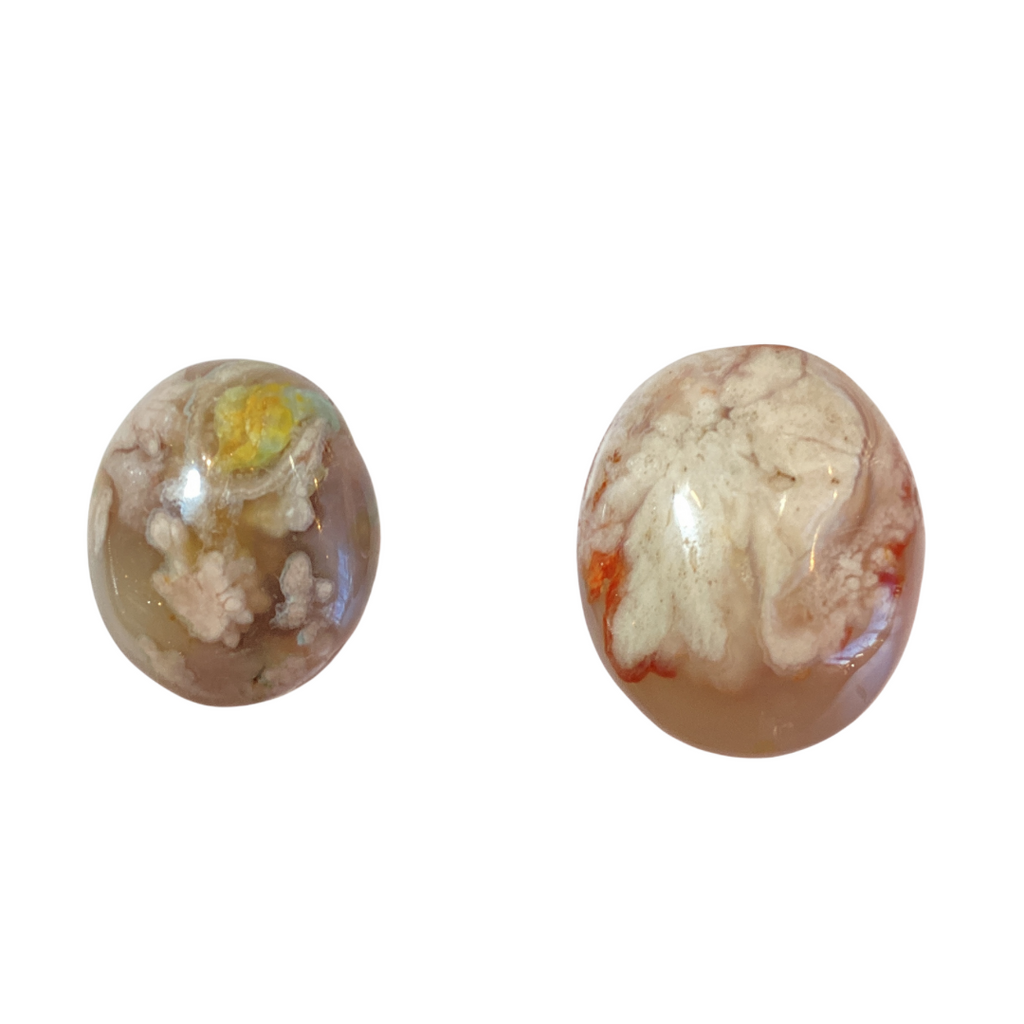 Two Different Flower Agate Pam Stone