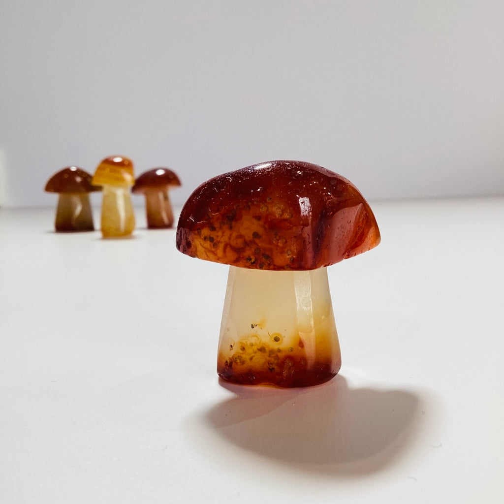 Carved Carnelian Mushrooms