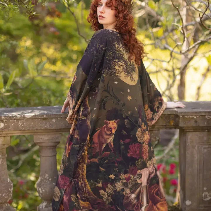 Joan of Arc & Florals Opera Kimono Style Duster Back View