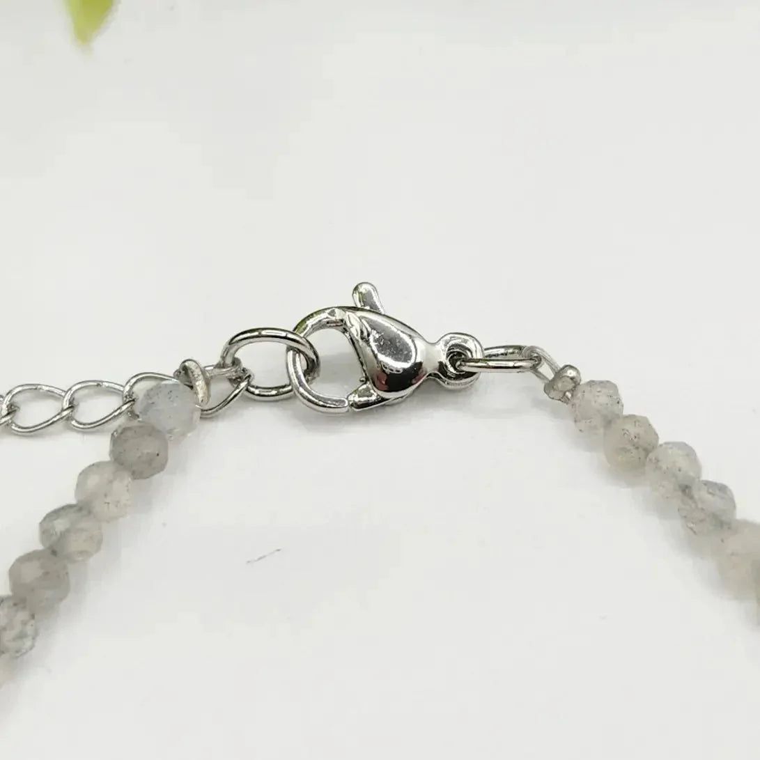 Labradorite 3mm Faceted Clasp Bracelet - Close Up
