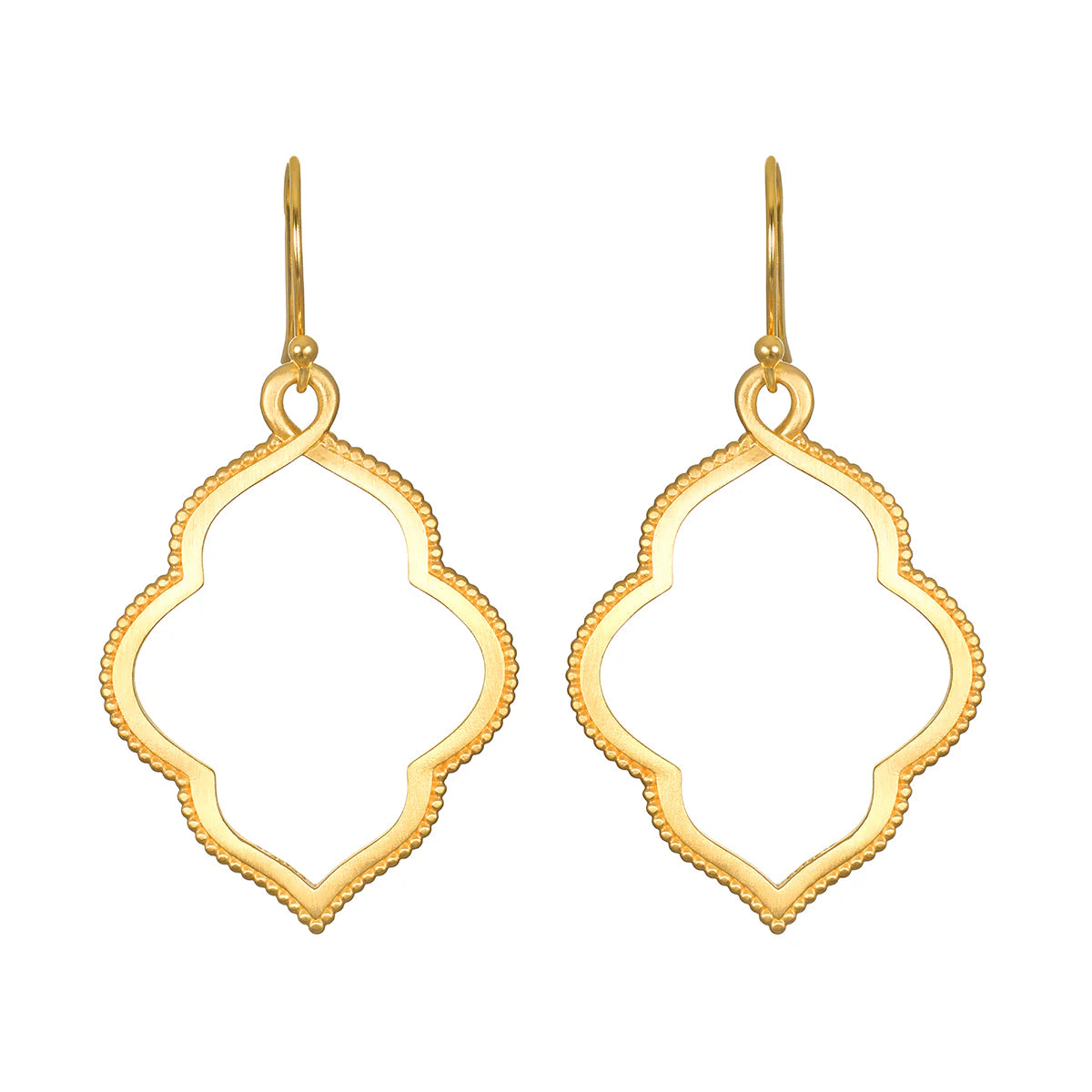 Full Bloom Lotus Petal Earrings Gold Plated