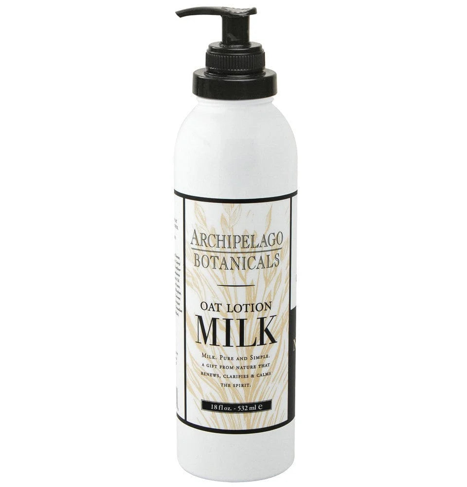 Archipelago Botanicals oat lotion milk bottle on a white background