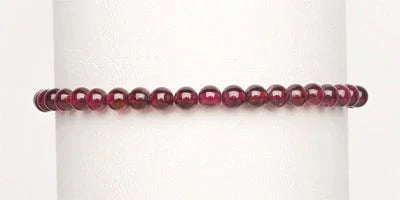 4mm Garnet Stretch Bracelet on Display stand