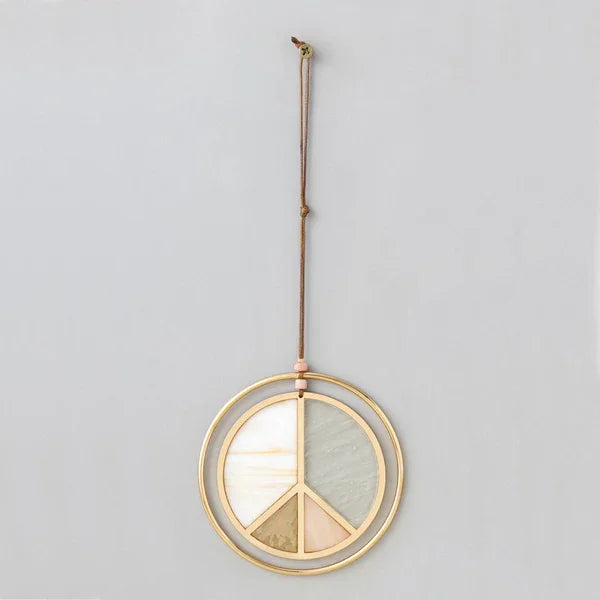 Peace Sign Stained Glass Light Catcher
