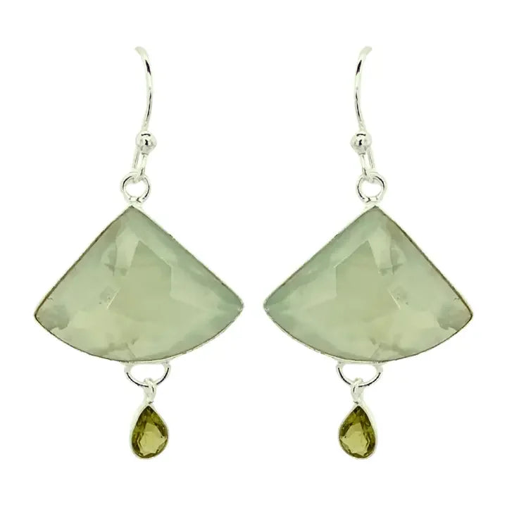 Prehnite & Peridot Rock Star Earrings