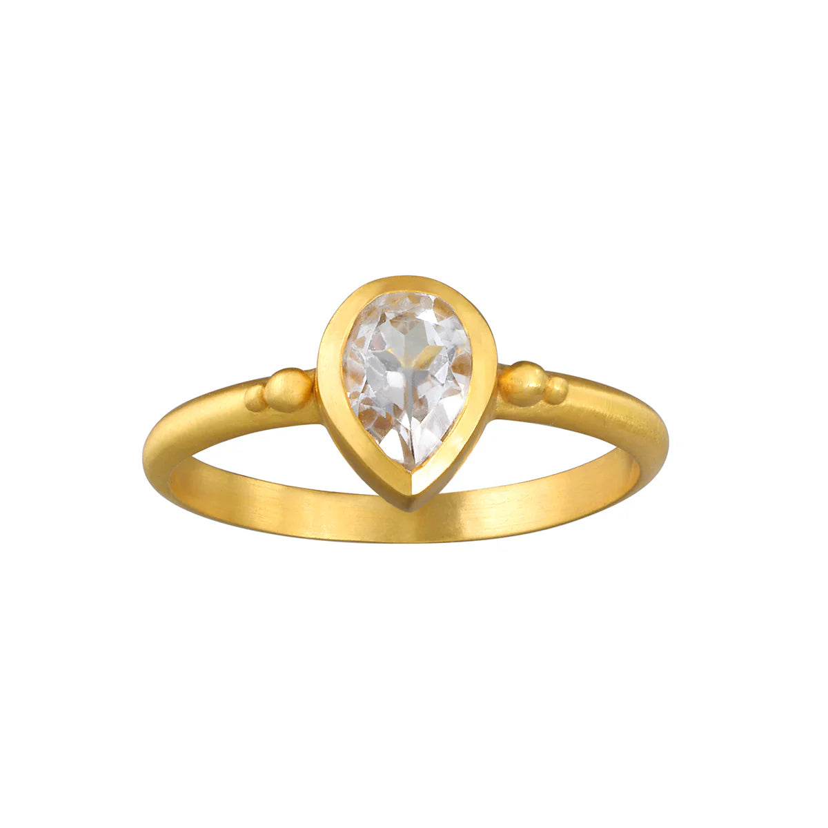 White Topaz Gaining Clarity Pear Ring