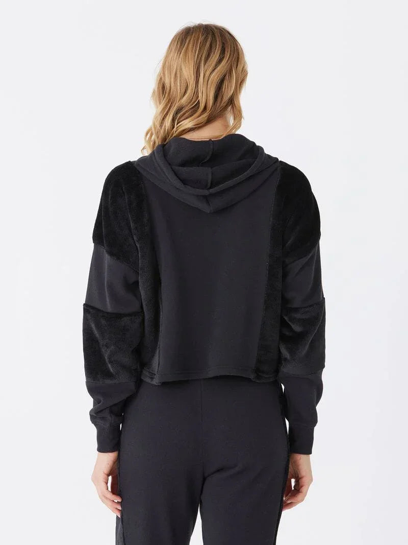 Black Clarabelle Fleece Sherpa Pullover Back