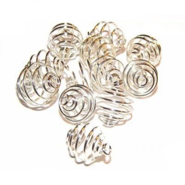 Crystal Pendant Cages Silver Coil
