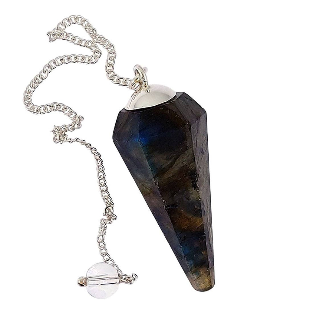 Crystal Earth Sterling - Pendulum - Faceted Spectrolite Labradorite