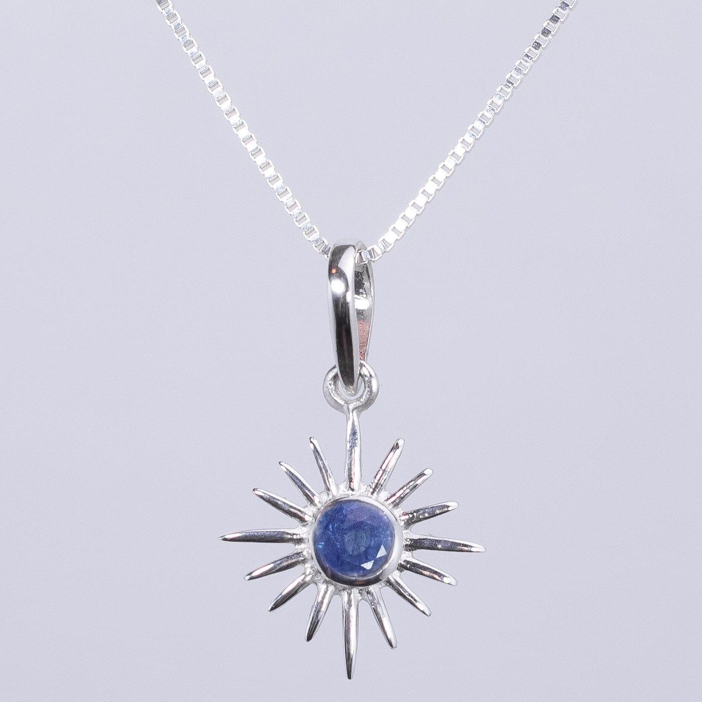 Faceted Sapphire Gemstone Sun Necklace