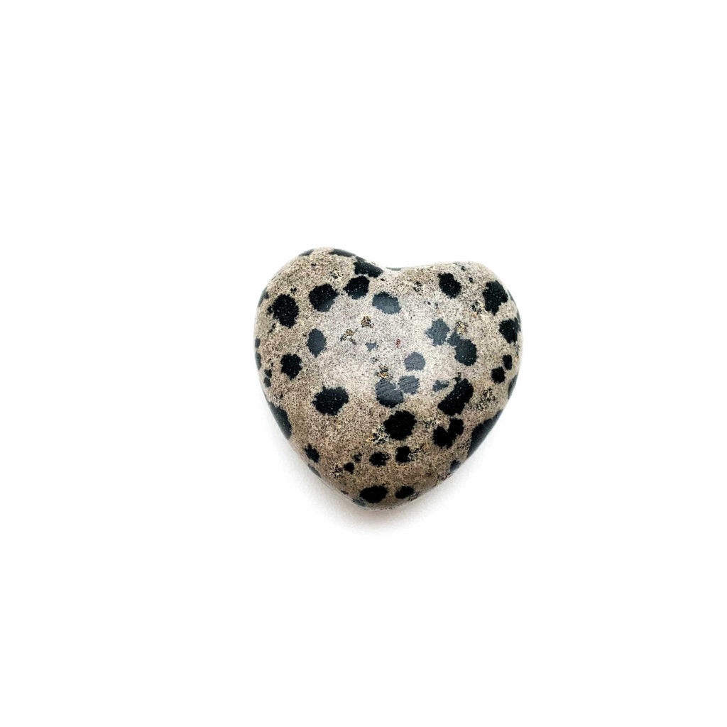 Crystal Stone Puff Hearts Jasper Dalmatian