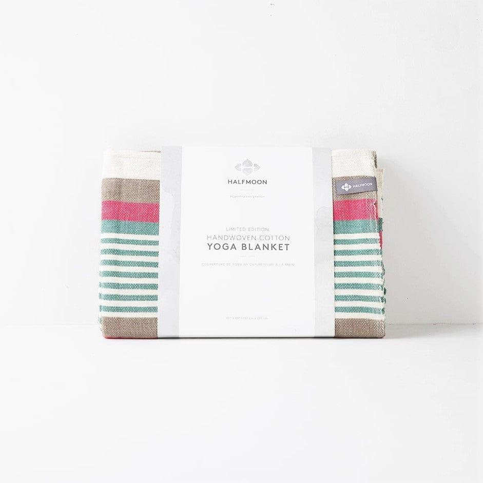 Cotton Yoga Blanket in Beach Stripe Inked Canvas