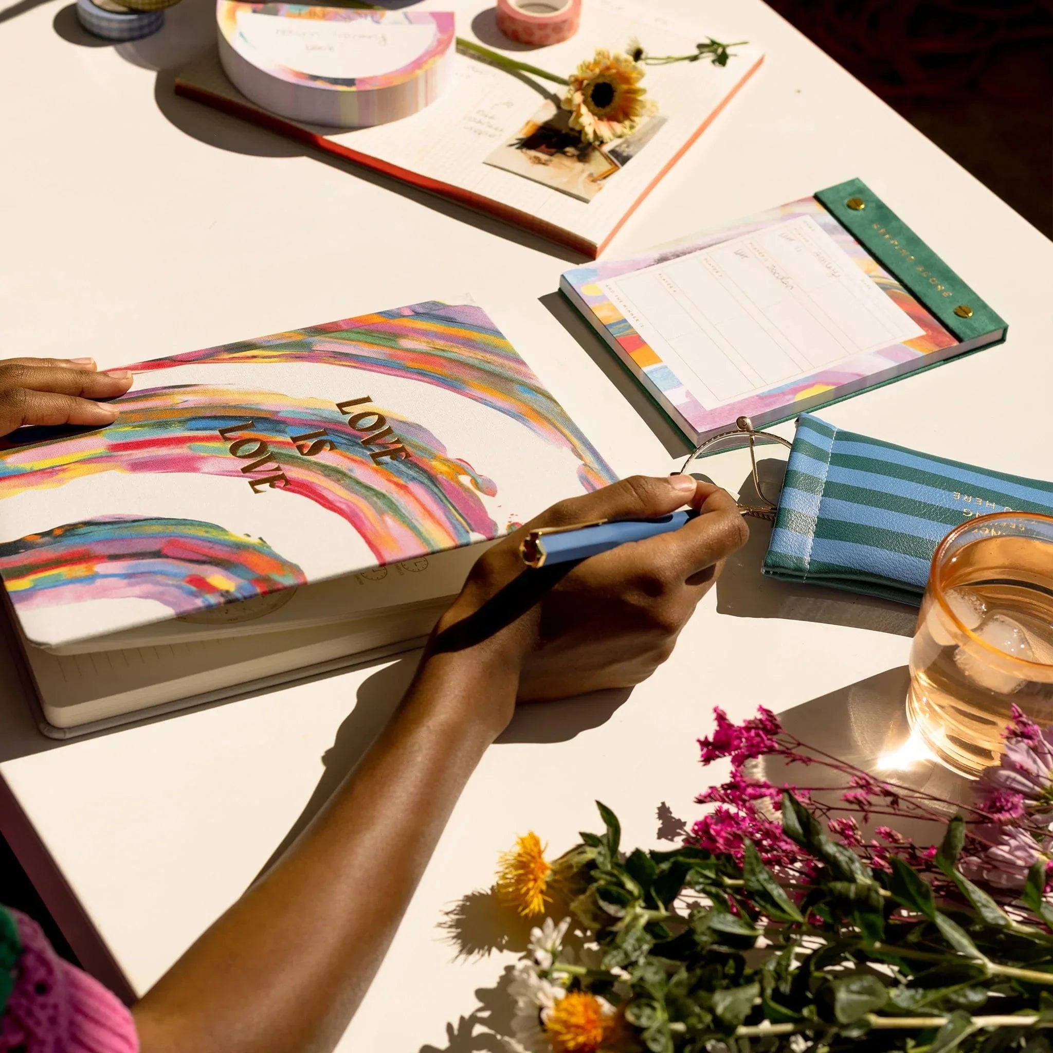 Love is Love Jumbo Cloth Journal on Table