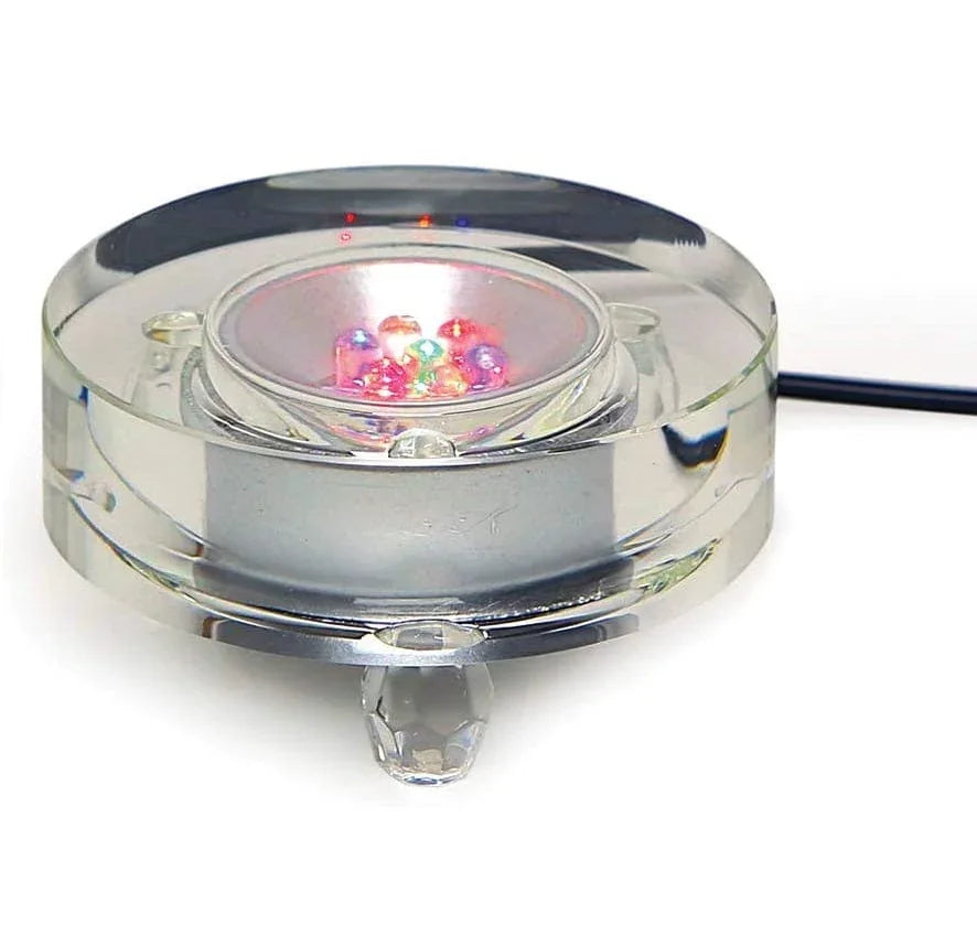 Round Crystal LED Multicolor Light Base - Body Mind & Soul
