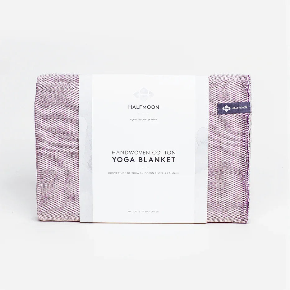 Cotton Yoga Blanket in Plum Weave