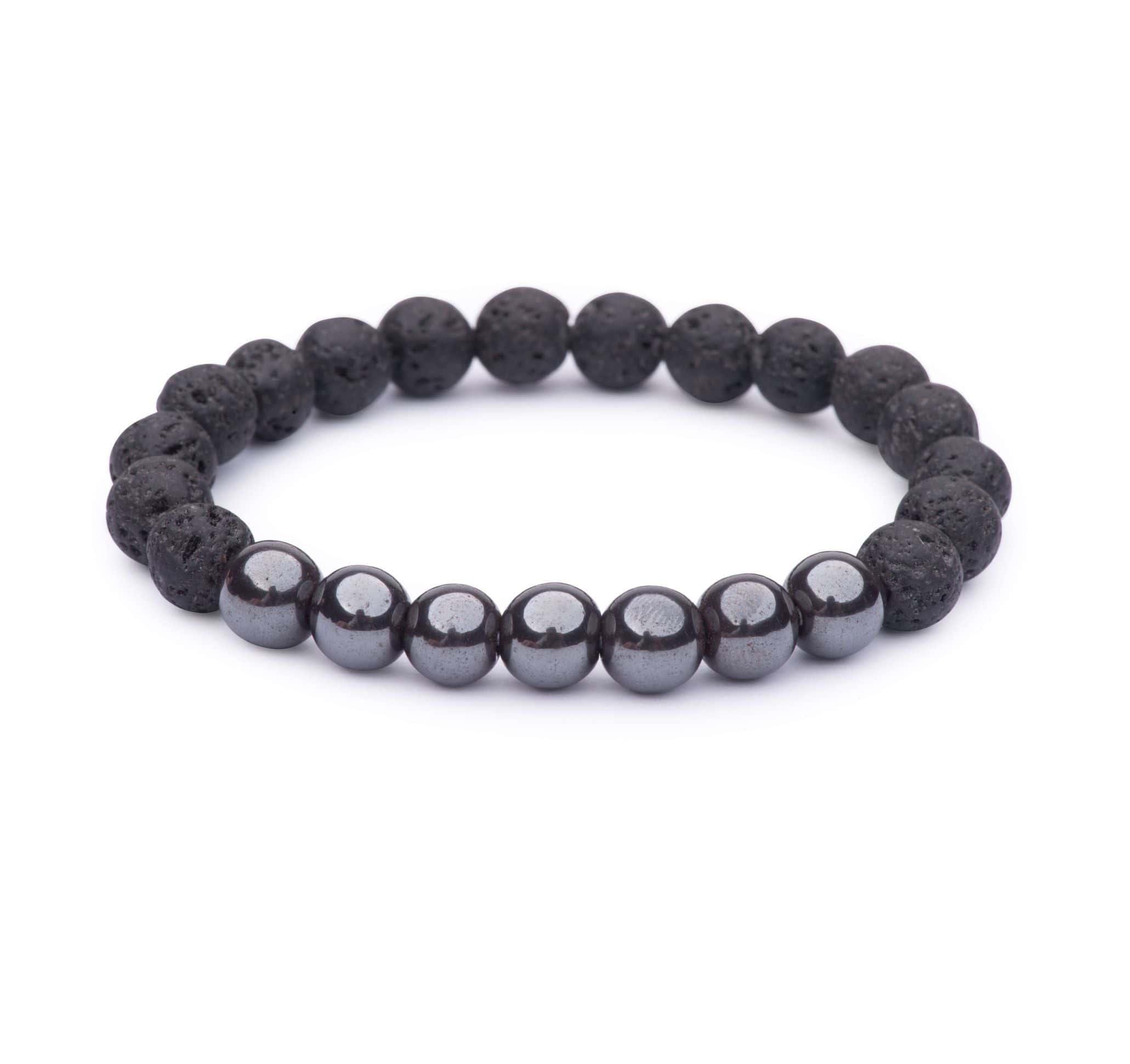 Hematite Lavastone Bracelet