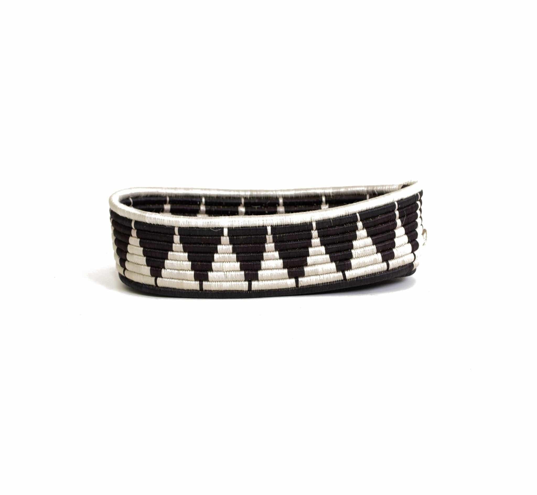 Black + White Tofali Oval Basket